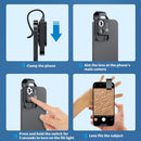 APEXEL 200x Mobilmikroskop, Mini Fickmikroskop, 6 LED-ljusguider, 2 nivåer av ljusstyrkejustering, Förstorande Makrolinskit för Mobilkamera