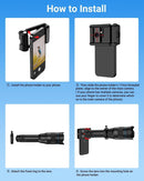 APEXEL Kraftfull 60X Teleobjektiv för iPhone Kameralins och Stativ för Månobservation / Fritid