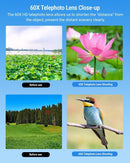 APEXEL Kraftfull 60X Teleobjektiv för iPhone Kameralins och Stativ för Månobservation / Fritid