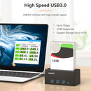 Maiwo K308H USB 3.1 GEN1 5Gbps Dockningsstation för 1st 2,5-3,5 SATA HDD SSD upp till 14TB med stöd för UASP 3xUSB3.1 hubb