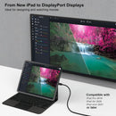 NÖRDIC 0,5m USBC till Displayport kabel UHD 4K 60Hz 21,6Gbps DP Alt Mode 1.2 HDCP, Aluminium kontakter Space Grey