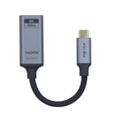 NÖRDIC 0,5m USBC till Displayport kabel UHD 4K 60Hz 21,6Gbps DP Alt Mode 1.2 HDCP, Aluminium kontakter Space Grey