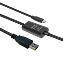 NÖRDIC 10m USB-A 3.2 GEN1 till USB-C 5Gbps Aktiv förlängningskabel