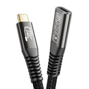 NÖRDIC 1m Thunderbolt 4 förlängningskabel, USB-C hane till hona, 240W snabbladdning, 40Gbps, 8K 60Hz