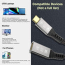 NÖRDIC 1m Thunderbolt 4 förlängningskabel, USB-C hane till hona, 240W snabbladdning, 40Gbps, 8K 60Hz