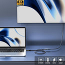 NÖRDIC 1m USB3.2 Gen2 20Gbps USB-C till C nylonflätad förlängningskabel med Power Delivery 240W 4K60Hz