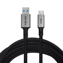 NÖRDIC 5m USB3.2 Gen1 USB-C till A nylonflätad kabel snabbladdning 3A 5Gbps 60W grå