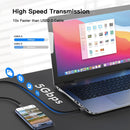 NÖRDIC 5m USB3.2 Gen1 USB-C till A nylonflätad kabel snabbladdning 3A 5Gbps 60W grå