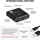 NÖRDIC 8K30Hz Displayport switch 2 till 1 och splitter 1 till 2, 4K120hz