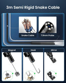 NÖRDIC Endoskopkamera för mobiltelefon med ljus, 1080P HD, 8 LED-lampor, vattentät IP67, inget WiFi krävs, Android och iOS