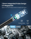 NÖRDIC Endoskopkamera för mobiltelefon med ljus, 1080P HD, 8 LED-lampor, vattentät IP67, inget WiFi krävs, Android och iOS