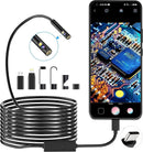 NÖRDIC Endoskopkamera Dual-lens för mobiltelefon med ljus, 1080P HD, 8 LED-lampor, vattentät IP67, inget WiFi krävs, Android och iOS