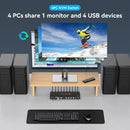 NÖRDIC HDMI KVM-switch 4 datorer 1 skärm 8K 60Hz 4K 144/120Hz 4xUSB-enheter