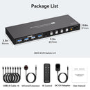 NÖRDIC HDMI KVM-switch 4 datorer 1 skärm 8K 60Hz 4K 144/120Hz 4xUSB-enheter