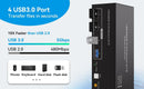 NÖRDIC KVM-switch 2 PC 3 skärmar 8K60Hz 4K144Hz Tripplaskärmar 2xDP 1xHDMI 4xUSB 3.0-portar