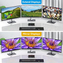 NÖRDIC KVM-switch 2 PC 3 skärmar 8K60Hz 4K144Hz Tripplaskärmar 2xDP 1xHDMI 4xUSB 3.0-portar