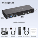 NÖRDIC KVM Switch 3 till 2 8K60Hz DP 1.4 HDMI 2.0 KVM USB 3.0