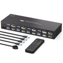 NÖRDIC KVM Switch 4 till 2 DP + HDMI 4K60Hz USB3.0