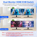 NÖRDIC KVM Switch 4 till 2 HDMI 2.1 8K@60Hz 4K@120Hz 4xUSB-A