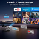 NÖRDIC Mini Portable Projector 720p HD-stöd Android 11 – WiFi 6, BT 5.0, 180° rotation, hemmabioprojektor