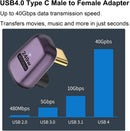NÖRDIC USB4 vinklad adapter hane till hona 40G 8K60Hz PD100W