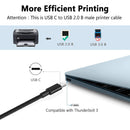 NÖRDIC USB-C 2.0 till USB 2.0 B datakabel 3m USB skrivarkabel