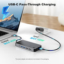 NÖRDIC USB-C Dockningstation 1 till 10 med 2xHDMI 4K60Hz 1xPD100W 1xRJ45 GigaLan 1xSD/MicroSD 2xUSB-A 1xUSB-C 1xAudio stöd MacBook M1, M2, M3, och M4