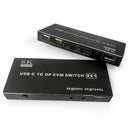 NÖRDIC USB-C KVM-switch 2 till 1 DP 8K60Hz 4K144Hz 3xUSB 1x3.5mm
