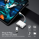 NÖRDIC USB-C Kortläsare 2 Slot SD, MicroSD 1xUSB-A 1xUSB-C UHS-I