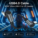 NÖRDIC vinklad 1m USB4 USB-C till C nylonflätad kabel PD3.1 240W 40G 8K60Hz 4K144Hz grå