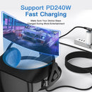 NÖRDIC vinklad 25cm USB4 USB-C till C nylonflätad kabel PD3.1 240W 40G 8K60Hz 4K144Hz grå