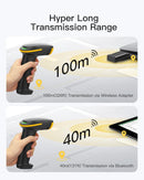 2D QR streckkodsläsare, Plug and Play trådlös streckkodsläsare, 2600mAh batteri