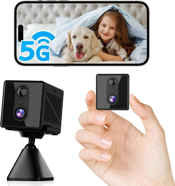 4K Security 5GHz WiFi Indoor Mini Camera with Night Vision, Motion Sensor, Long Battery Life, Motion Detection, Remote Viewing, Wireless Surveillance Cam