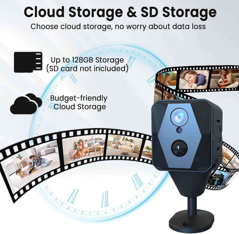 5GHz WiFi Hidden Mini Camera, 4K Wireless Indoor Security Cam