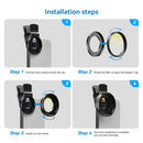 APEXEL 52mm Clip-on Graduated Color Polarizer, Filterkit för Linser – Professionell