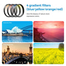 APEXEL 52mm Clip-on Graduated Color Polarizer, Filterkit för Linser – Professionell