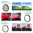APEXEL 52mm Clip-on Graduated Color Polarizer, Filterkit för Linser – Professionell
