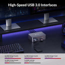 AV Access KVM Docking station 2 PC 3 Monitor 8K@60Hz, 4K@165/144Hz, 2K@144Hz 1G Ethernet , with Remote Controller, 3 x USB 3.0