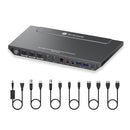 AV Access iDock B30 Dockningsstation och KVM-switch 3 till 2, Dual 4K Monitor för laptop + 2st Desktop-PCs, 4K@60Hz, 5xUSB-A, 1G Ethernet, 65W laddning för laptop, Ljud/Mikrofon, EDID