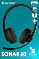 Accutone Sonar 60 Dual Bluetooth & USB trådbundet headset med brusreducerande mikrofon, lång batteritid för PC/Mac och telefoner