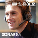 Accutone Sonar 85 Bluetooth trådlöst headset med mikrofon, Bluetooth-headset med aktiv brusreducering