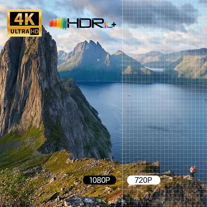 NÖRDIC Smart Projektor Android 13.0, Native 1080P, Auto Keystone, 300ANSI 4K HDR Stöd, Roterbar Design WiFi 6 & BT, Skärm spegling, ARC