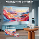 NÖRDIC Smart Projektor Android 13.0, Native 1080P, Auto Keystone, 300ANSI 4K HDR Stöd, Roterbar Design WiFi 6 & BT, Skärm spegling, ARC