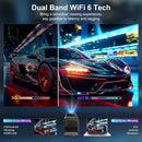 NÖRDIC Smart Projektor Android 13.0, Native 1080P, Auto Keystone, 300ANSI 4K HDR Stöd, Roterbar Design WiFi 6 & BT, Skärm spegling, ARC