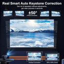 NÖRDIC Smart Projektor Android 13.0, Native 1080P, Auto Keystone, 300ANSI 4K HDR Stöd, Roterbar Design WiFi 6 & BT, Skärm spegling, ARC