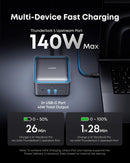 Anker Prime TB5 dockningsstation, 14 portar 140W Laddning, 120 Gbit/s max. Överföring upp till 8K-skärm för Thunderbolt 5/4-bärbara