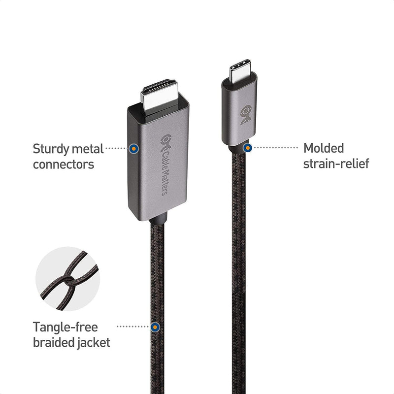 Cable Matters 1,8m USB-C till HDMI kabel 8K30Hz 4K 120Hz 48Gbps HDR Kompatibel med Thunderbolt 4 och 3