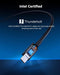 Cable Matters Intel Certifierad 80G Thunderbolt 5 Kabel med vinklad kontakt 240W laddningskapacitet - 0,8m, Kompatibel med Thunderbolt 4, USB4 och USB-C, Svart