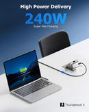 Cable Matters Intel Certifierad 80G Thunderbolt 5 Kabel med vinklad kontakt 240W laddningskapacitet - 0,8m, Kompatibel med Thunderbolt 4, USB4 och USB-C, Svart