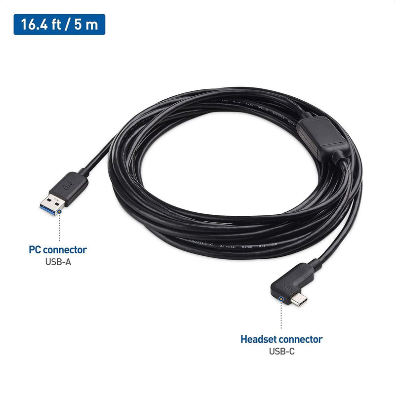 Cable Matters aktiv 5m USB-C till USB-A VR Link Kabel för Oculus Quest 2 USB3.2 Gen1 5Gbps 3A Super Speed VR Link cable